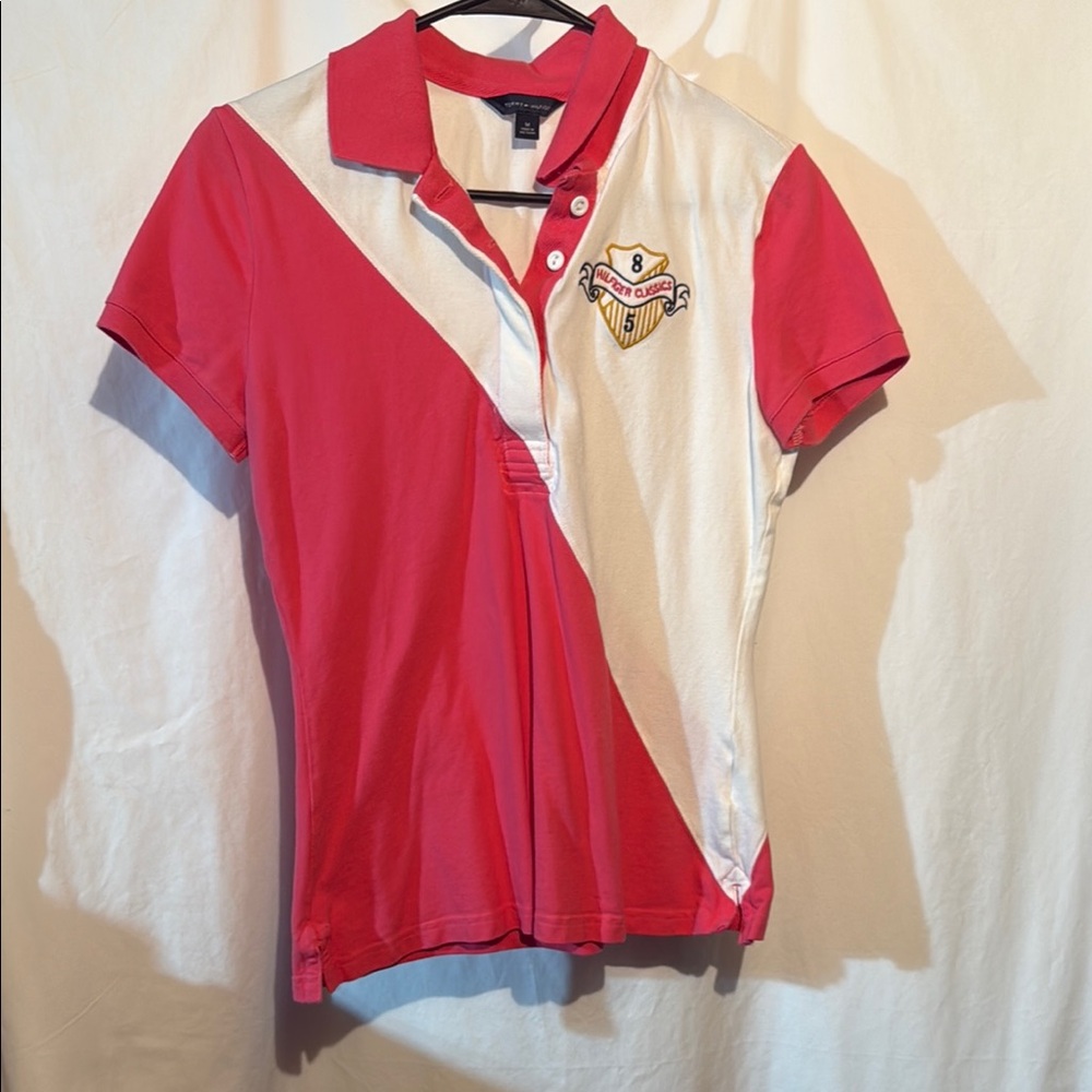 Tommy Hilfiger Red and White Polo